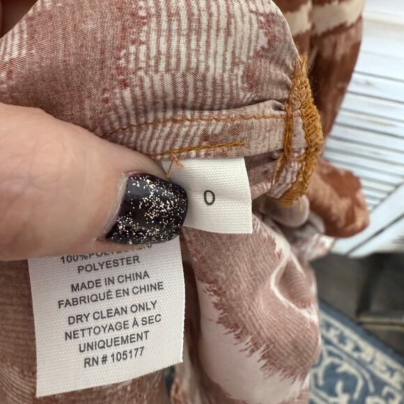 ULLA Johnson 0 Women's 100% Silk Aisa Tiered A Line Midi Skirt Fawn Ikat Print - Picture 14 of 16